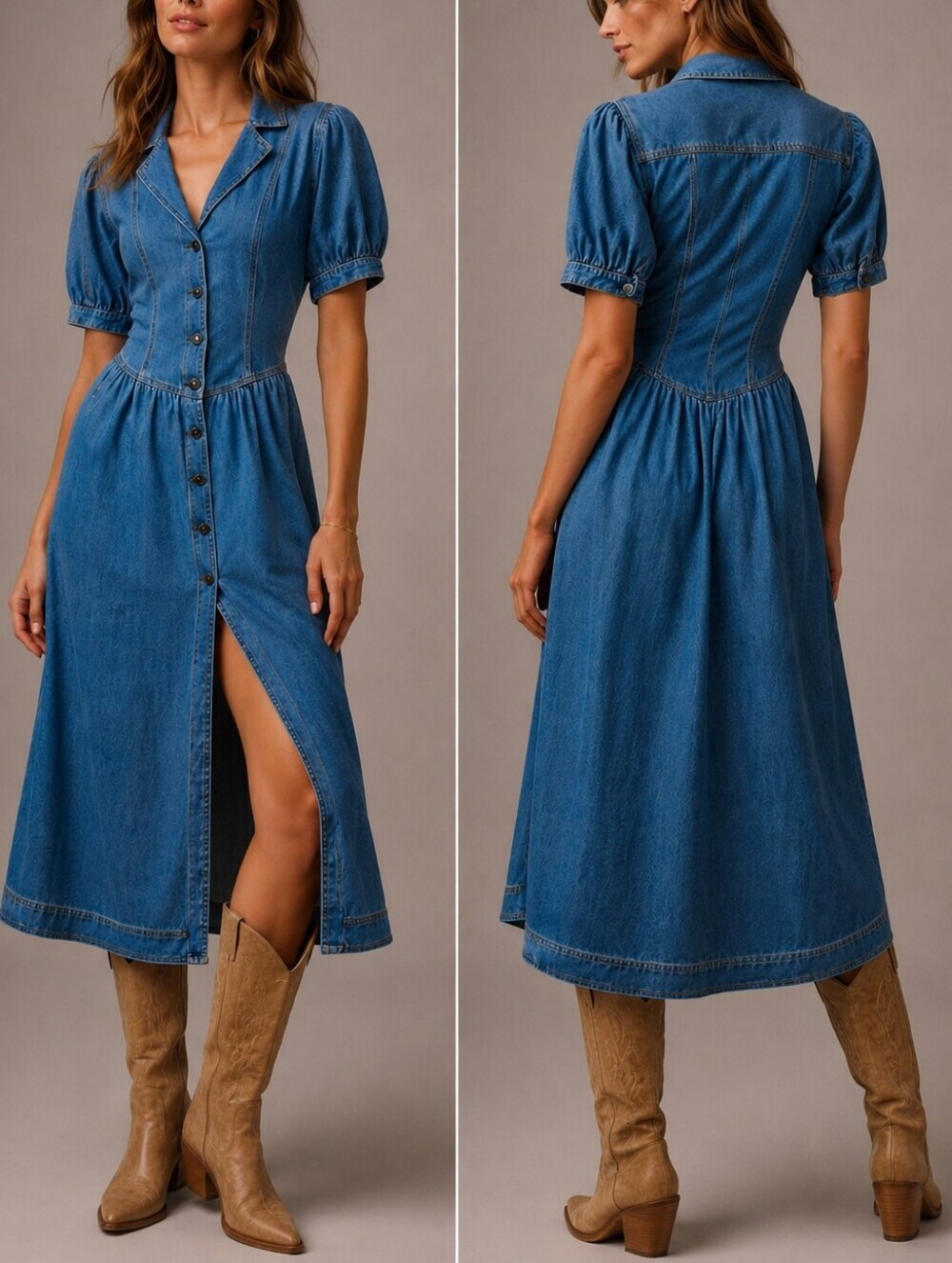 Pilcro Short-Sleeve Denim Midi Shirt Dress Size 6 Coastal Cowgirl Dress